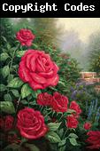 unknow artist Red Roses in Garden